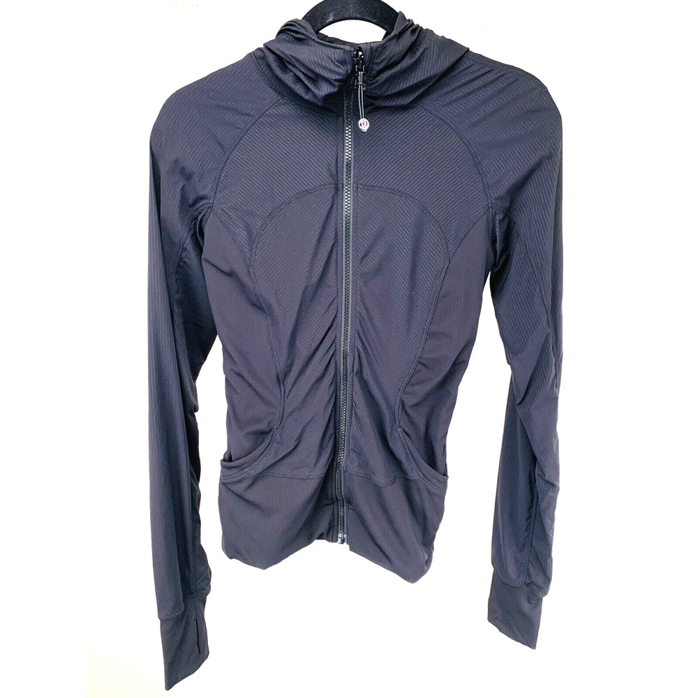 Lululemon In Flux Reversible Jacket Sweatshirt Black Hoodie Size 4